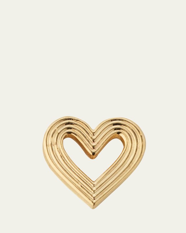 Fluted Heart Stud Earrings